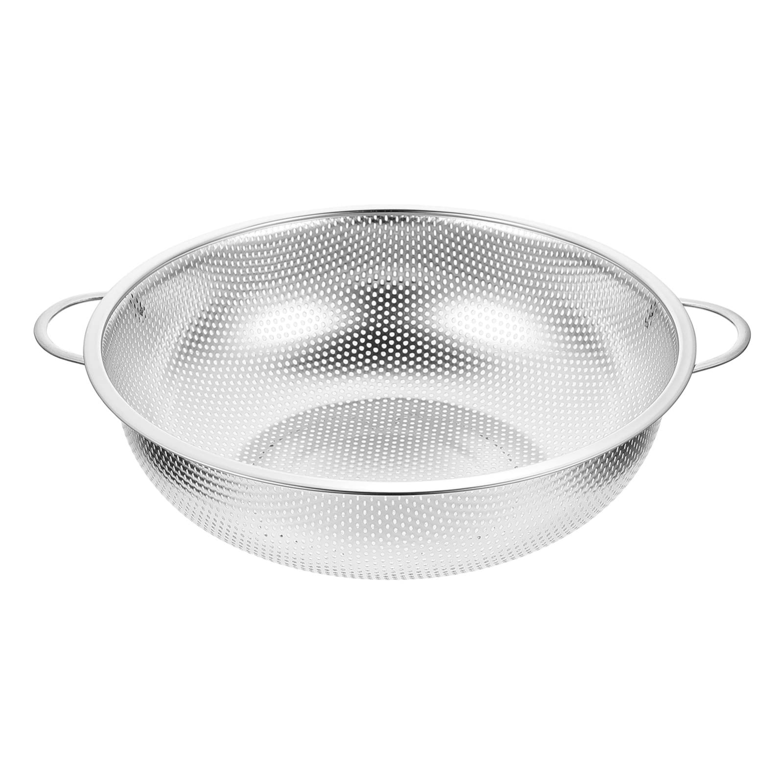 Colador de fideos Colador de malla de acero inoxidable Cestas de colador con asa Cuenco de lavado de arroz de metal de 34 cm Cuenco colador de alimentos de cocina Cuenco para pasta Espaguetis Bayas