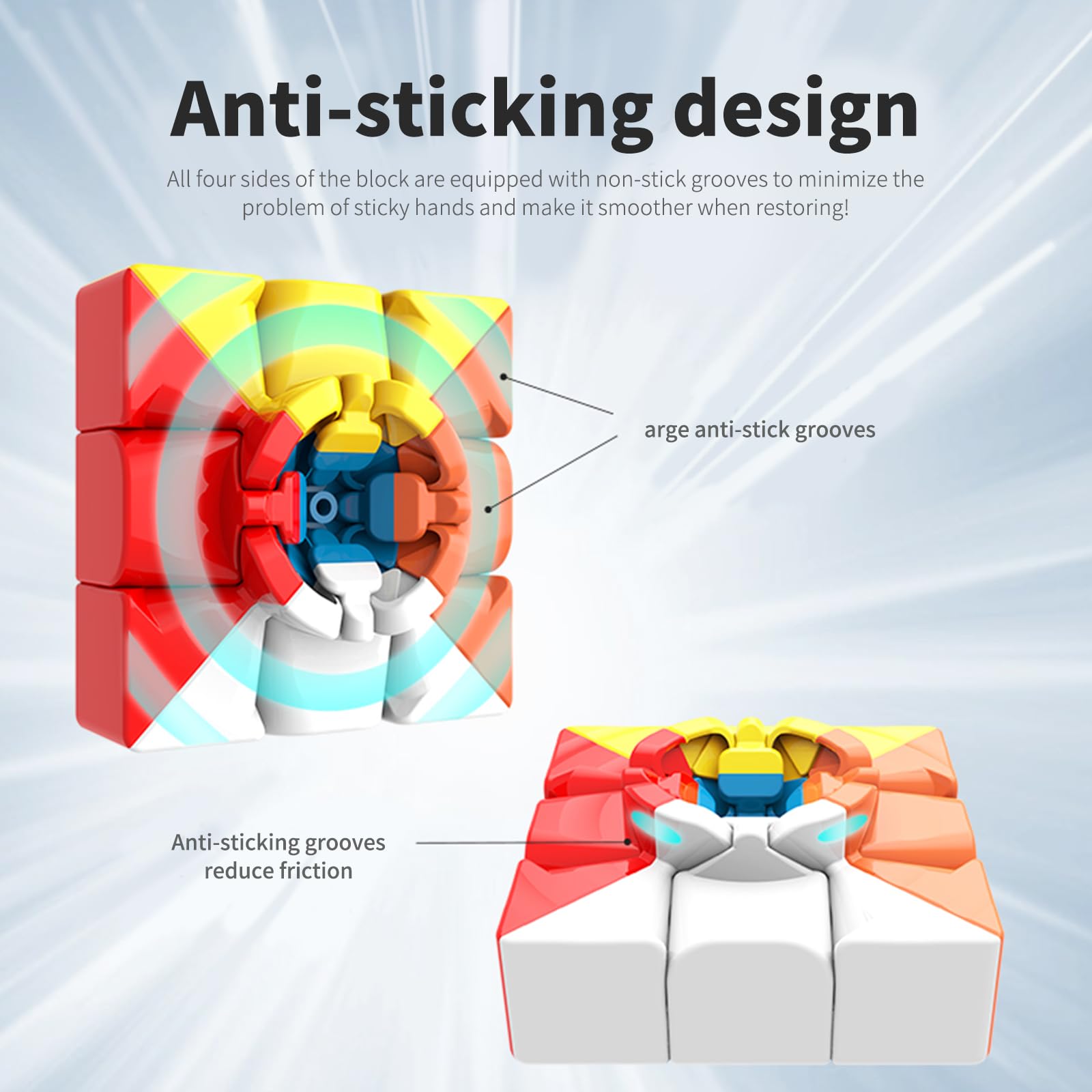 Moyu MEILONG3 Magic Cube 3 x 3 Stickerless Traditional Speed Puzzle Cubing Classroom Educational Toy for Kids