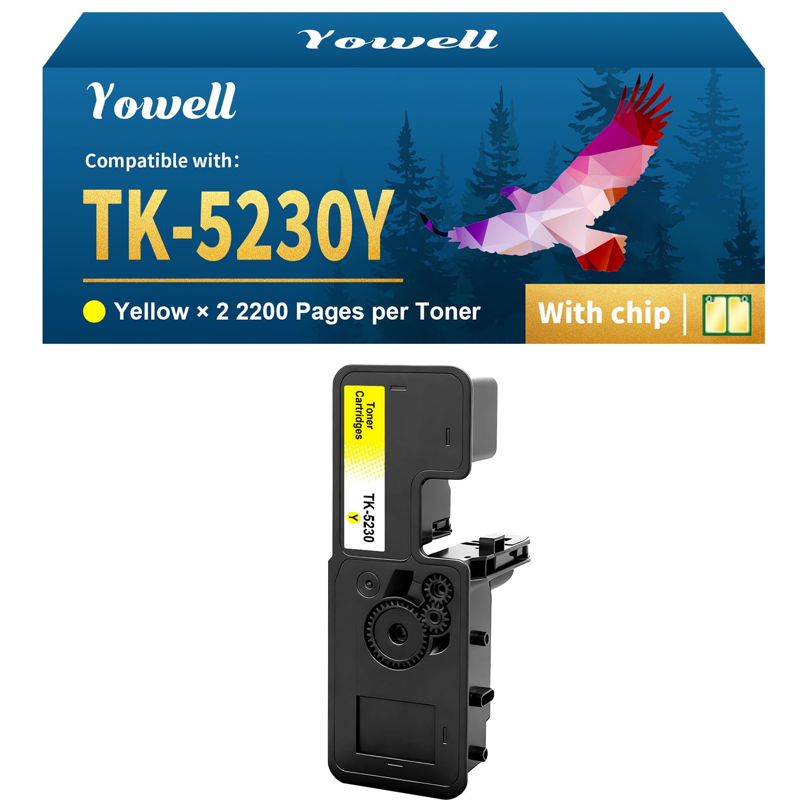 Yowell TK-5230y M5521Cdw Kompatibel für Kyocera Ecosys M5521Cdw Toner | Kompatibel für Ecosys M5521Cdn P5021Cdn P5021cdw TK-5230 TK-5230y TK-5230y (TK5230 Gelb)