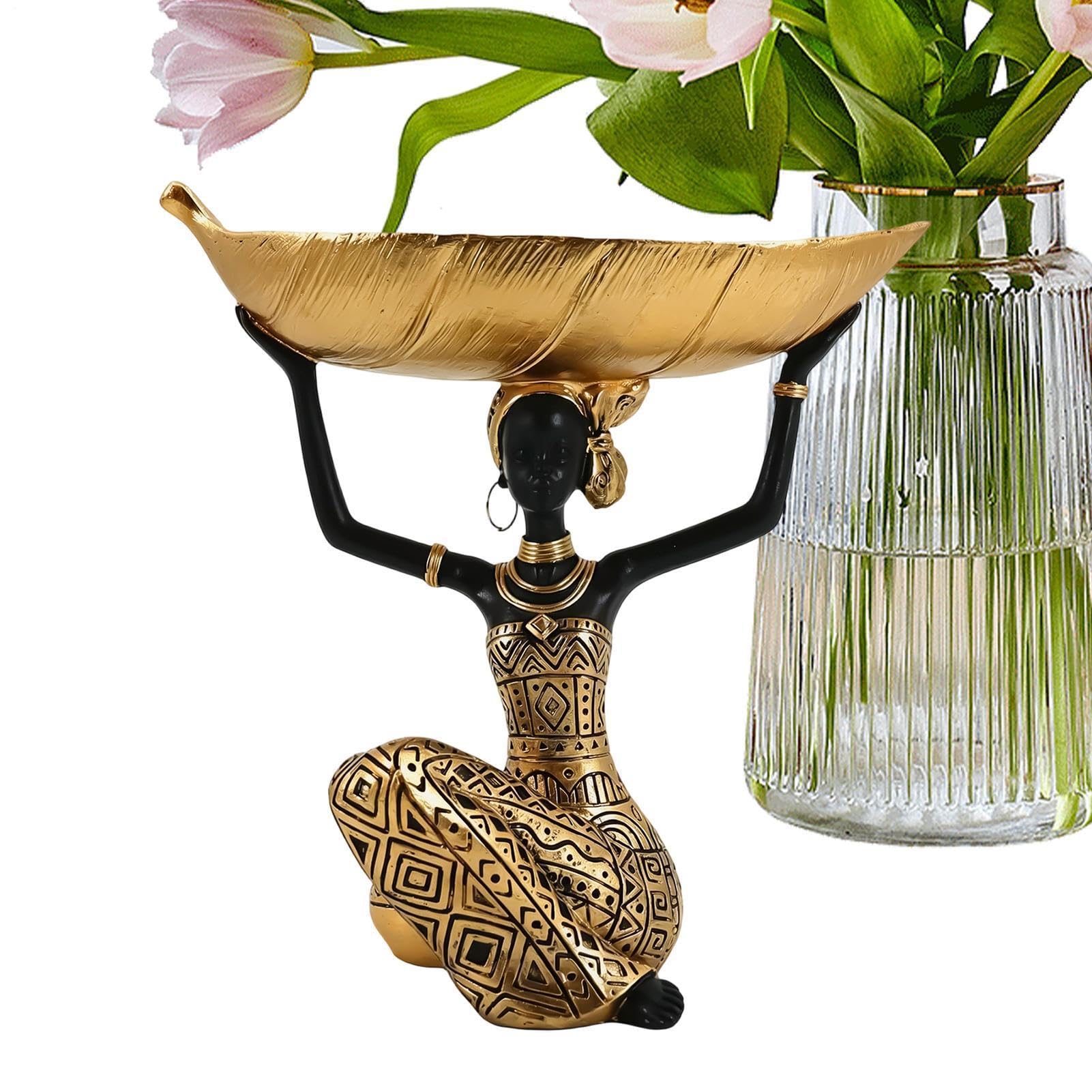 Figura Femenina Resina Coleccionable Estilo Boho Tribal