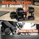 DH FitLife 12 kg / 25 kg Adjustable Dumbbells 2.5-12 kg / 4-25 kg with 10 Weight Levels, Dumbbells Set with Weight Plates, Variable Weights 10 in 1 (12 kg x 2) - 3