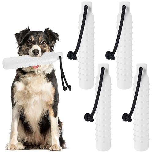4 Pcs Dog Bumper Toy for Water Retrieving Plastic Puppy