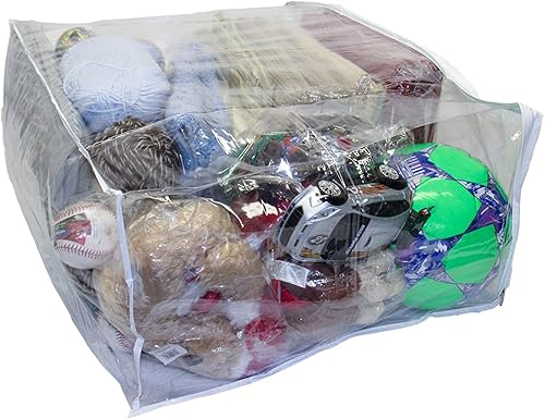 Paquete de 1 bolsa de almacenamiento jumbo de vinilo resistente con cremallera (transparente) para suéteres, mantas, edredones, juegos de ropa de