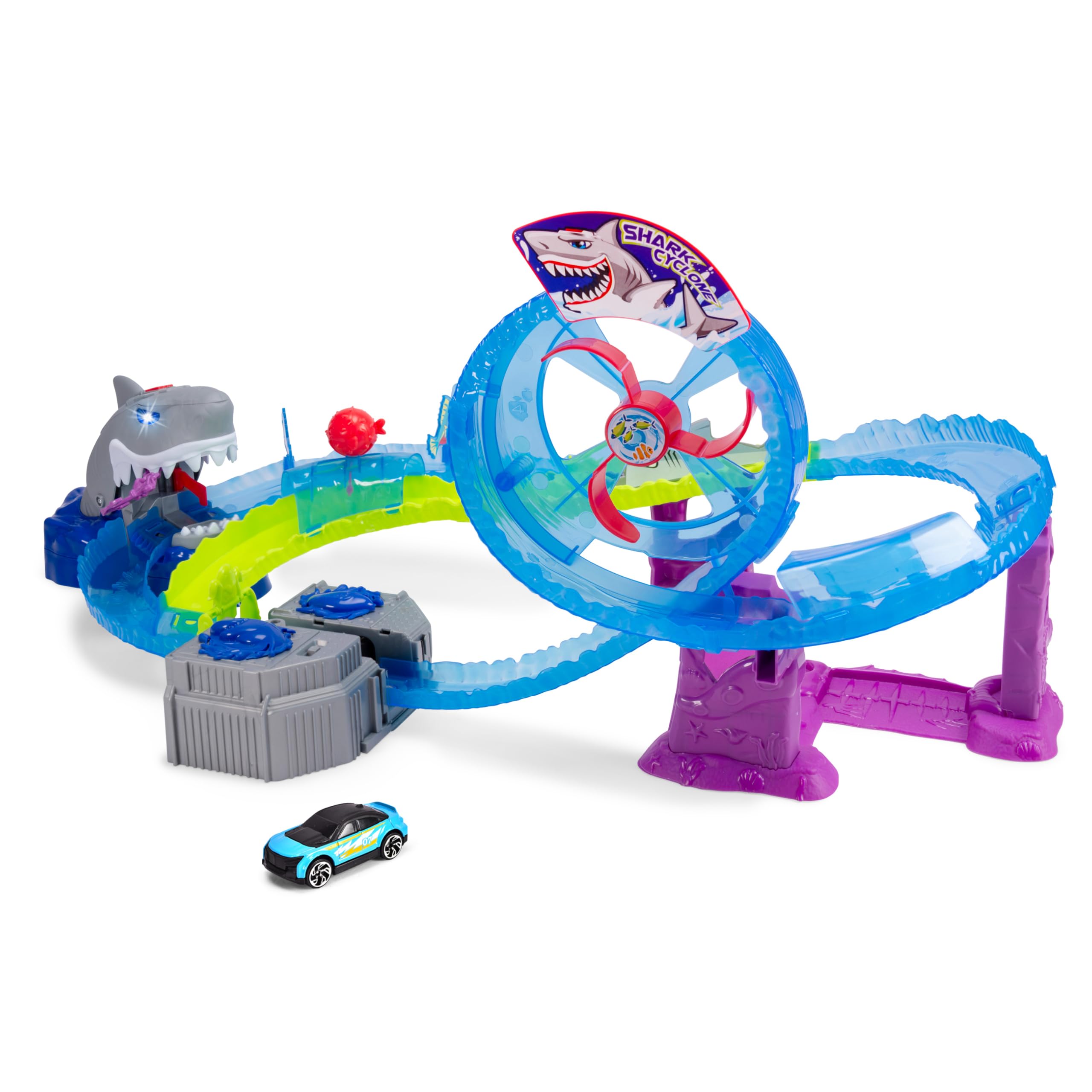 Dickie Toys - White Shark Car Race Track (50 x 55 x 32 cm