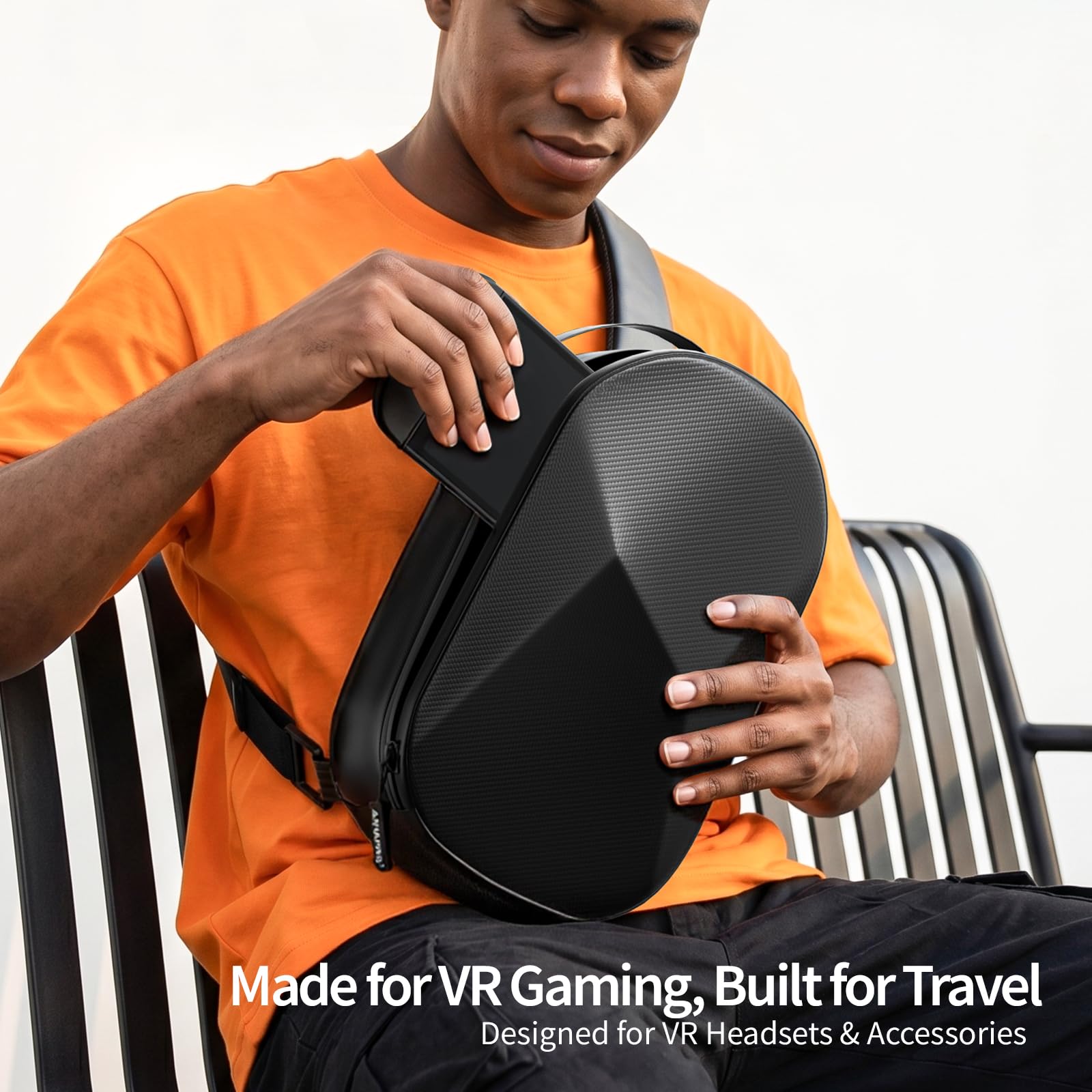 Annapro Funda de Transporte para Meta Quest 3S/Quest 2/Vision Pro, Funda de Viaje rígida Compatible con Kiwi Design/BOBOVR Elite Correa de batería y Accesorios de Controladores, Mochila Cruzada para