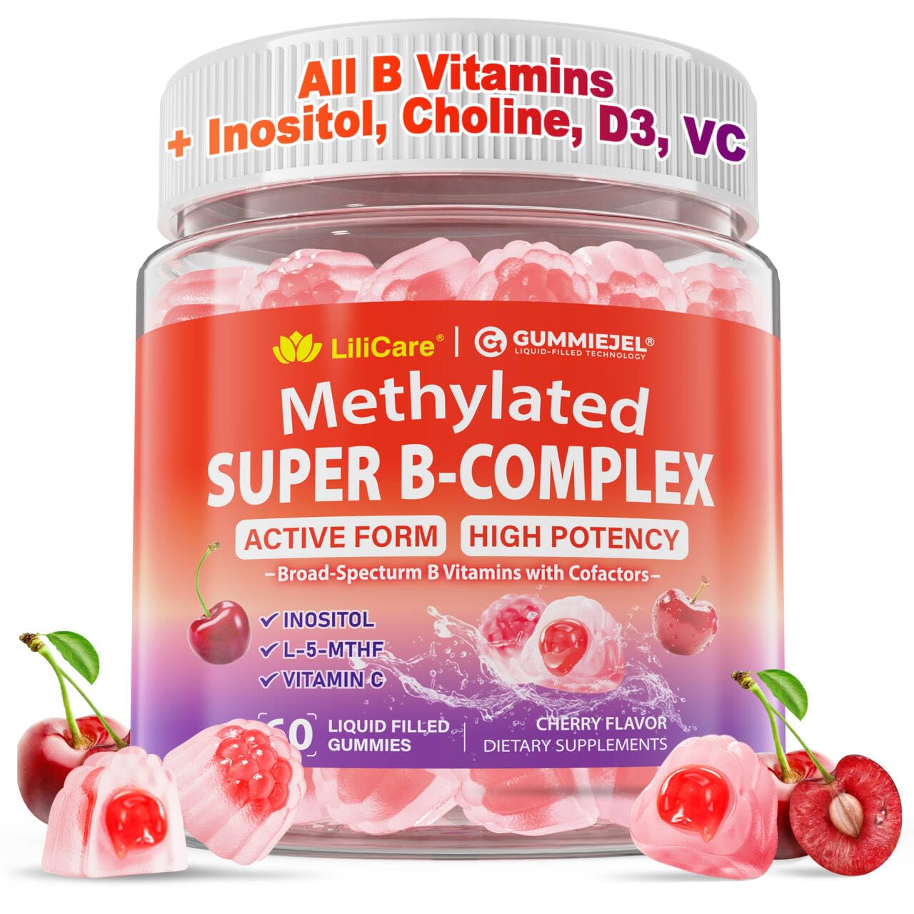 Methylated Vitamin B Complex Gummies, Active Vitamins B, Sugar Free, 60ct