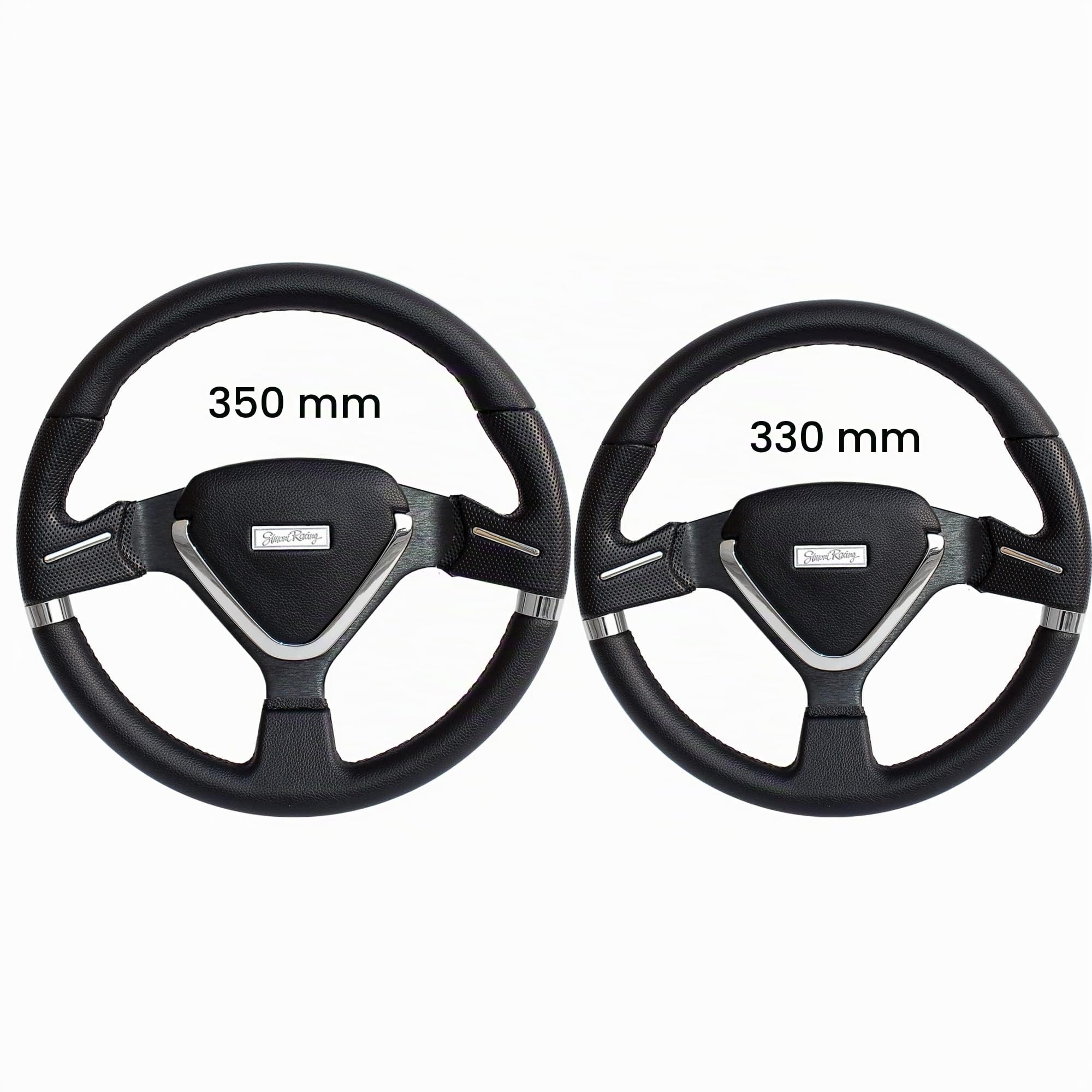 Simoni Racing Volant Universel Montecarlo - Eco-Cuir Noir - Diamètre 350mm