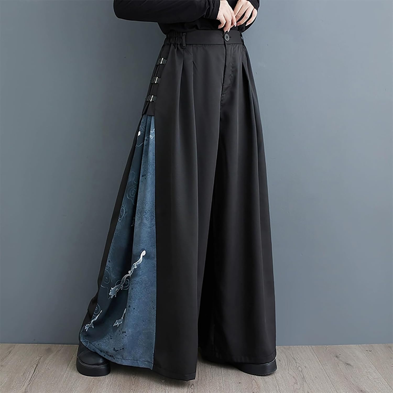 [ＤｅＢａｎｇＮｉ] レディース サルエルパンツ 大きいサイズ ロング 切り替え ファッション カジュアルズボン ゆったり ガウチョ