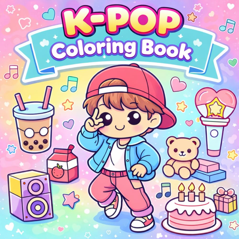 K-Pop Coloring Book: 40 Chibi Bold and Easy Coloring Pages for Korean Music Lovers