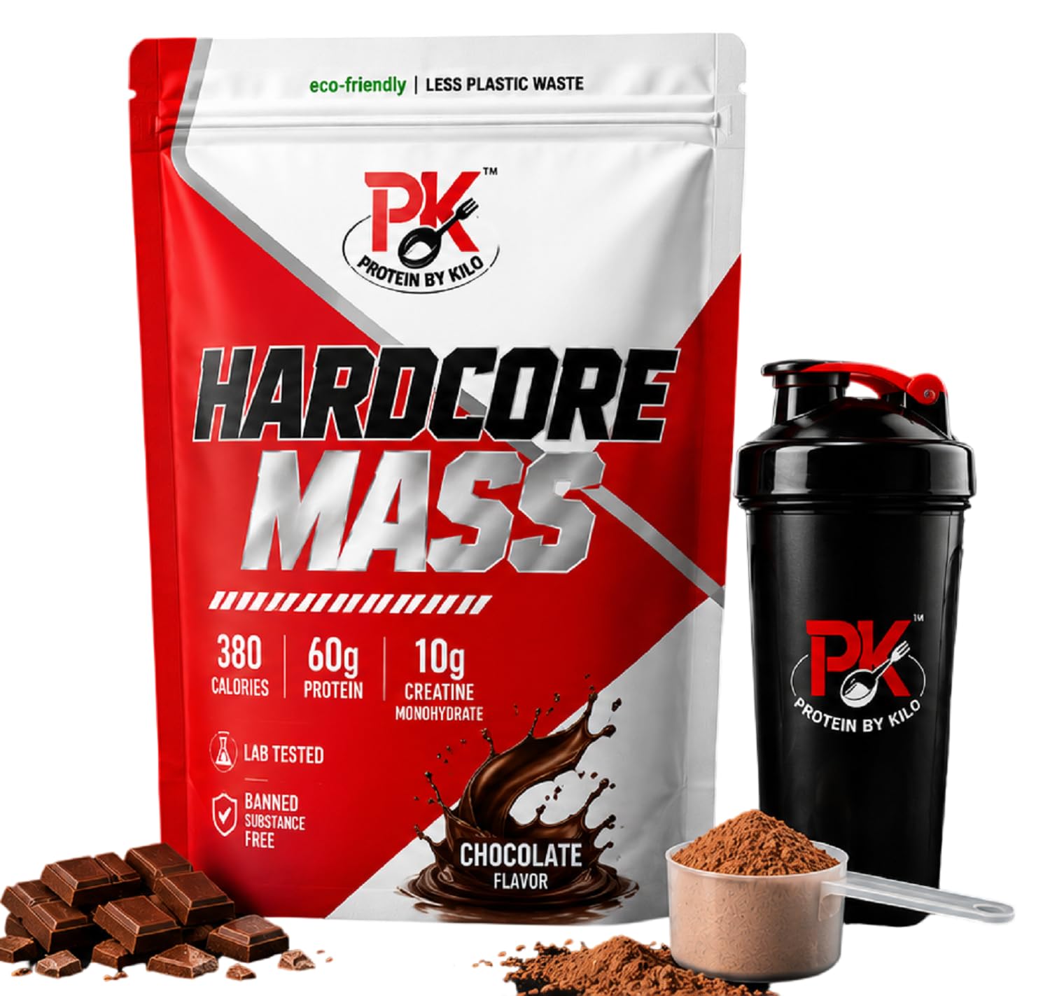 Hardcore Mass Weight Gainer Powder Chocolate Flavour with Whey Protein Blend Protein Calories Creatine Monohydrate Carbohydrate Protein Nutrition Powder for Gym Training Fitness 2Kg-image-29