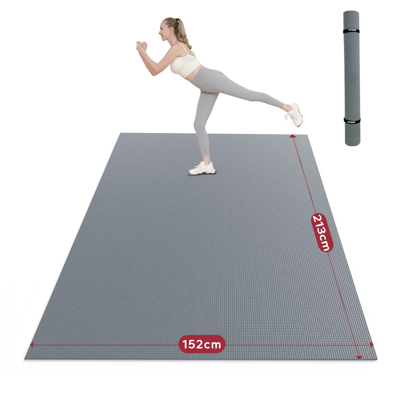 HAPBEAR Grote Yoga Mat 183x122cm Of 198x137cm - Antislip, Extra Dik 6mm, Milieuvriendelijk TPE Voor Yoga, Pilates, Fitness & Meditatie