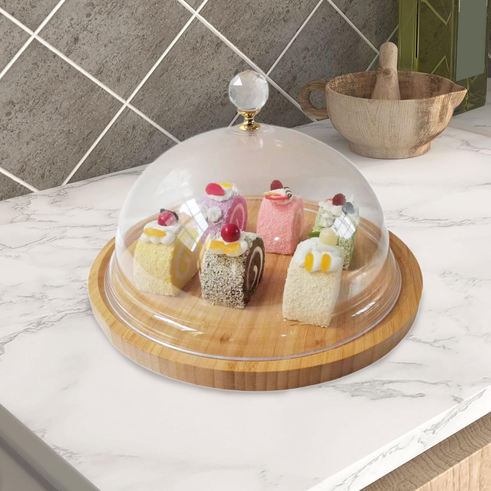 Couvercle De Présentoir à Gâteaux Transparent MagiDeal - Protection Anti-Poussière Et Anti-Éclaboussures, Rouge