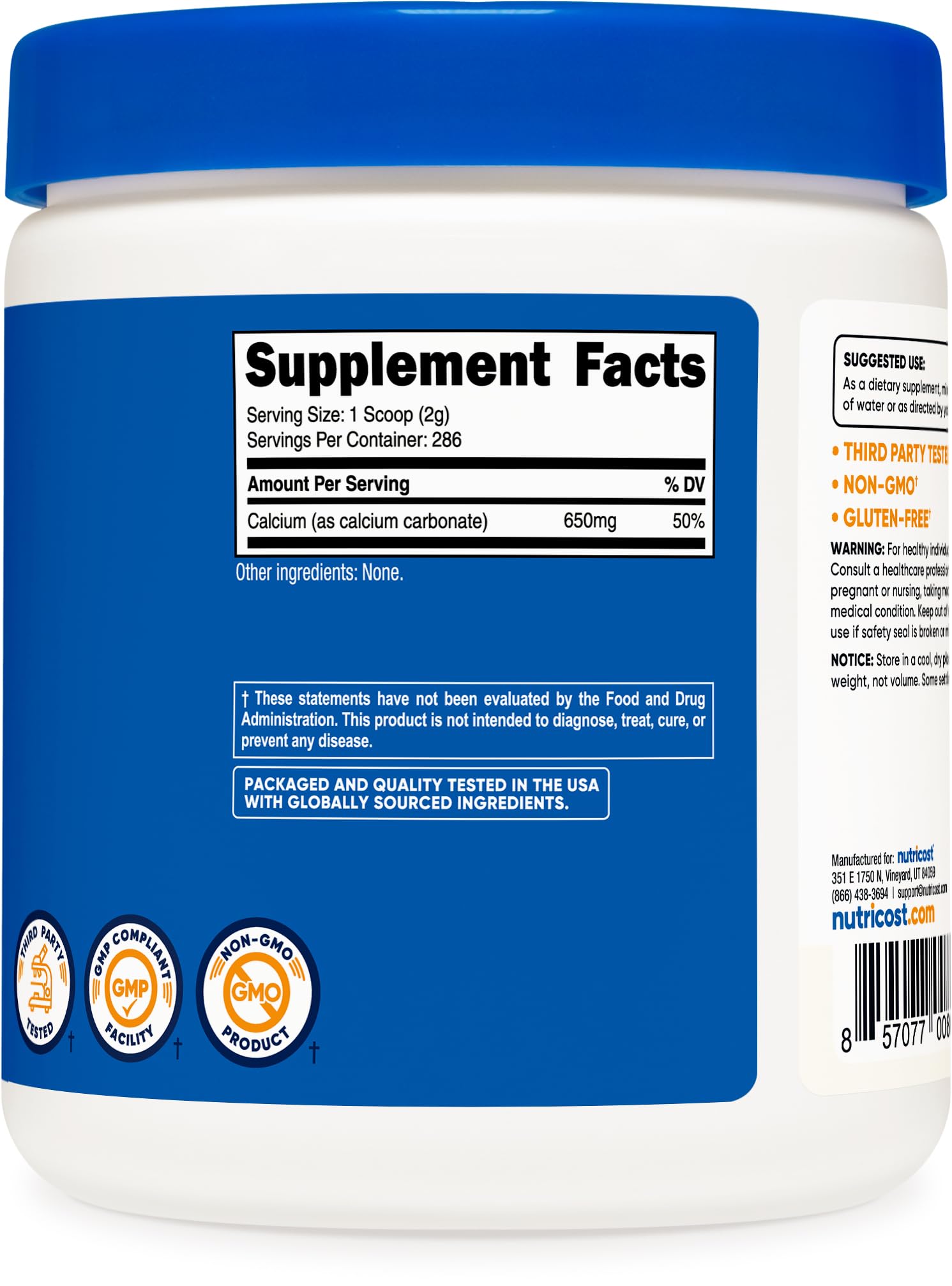Nutricost Calcium Carbonate Powder 500 Grams — Amazon image 5