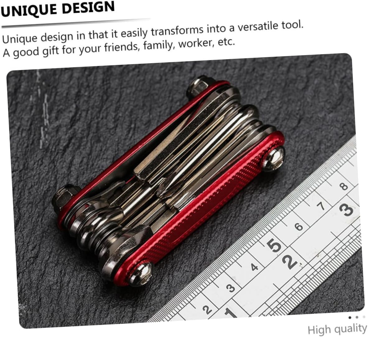 1Pc Multi Function Bike Repair Tool Kit Versatile Wrench for Bicycles Durable Socket Combination for Outdoor Cycling for Home Use Red
