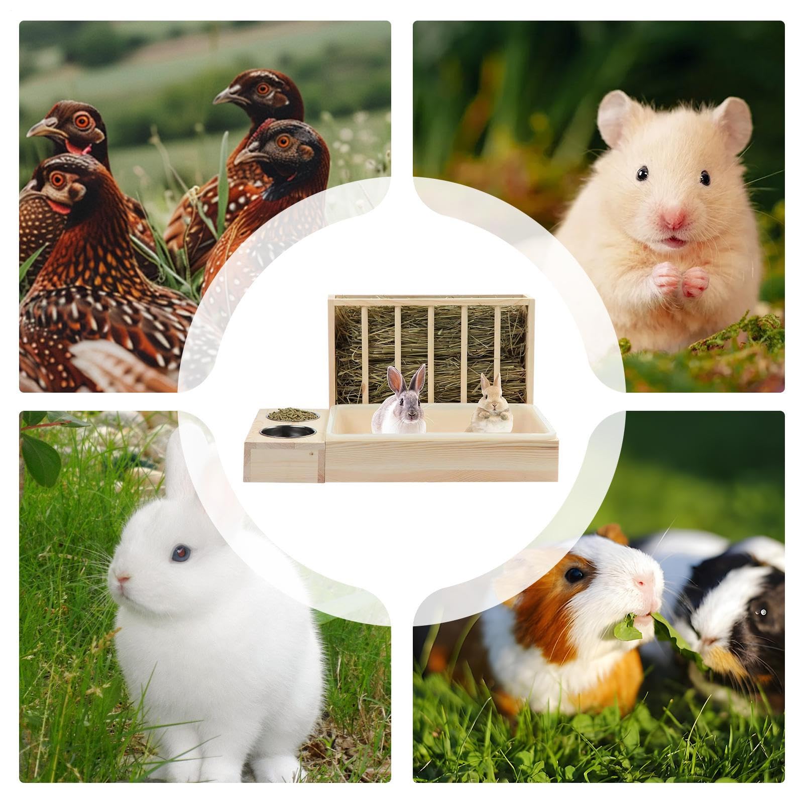 De Heno para Conejos Suministros de Alimentación Multiusos | Para Jaula De Hámster Plato De Comida Dispensador De Heno Para Hurón Chinchilla Erizo Gallina Interior Exterior Viaje