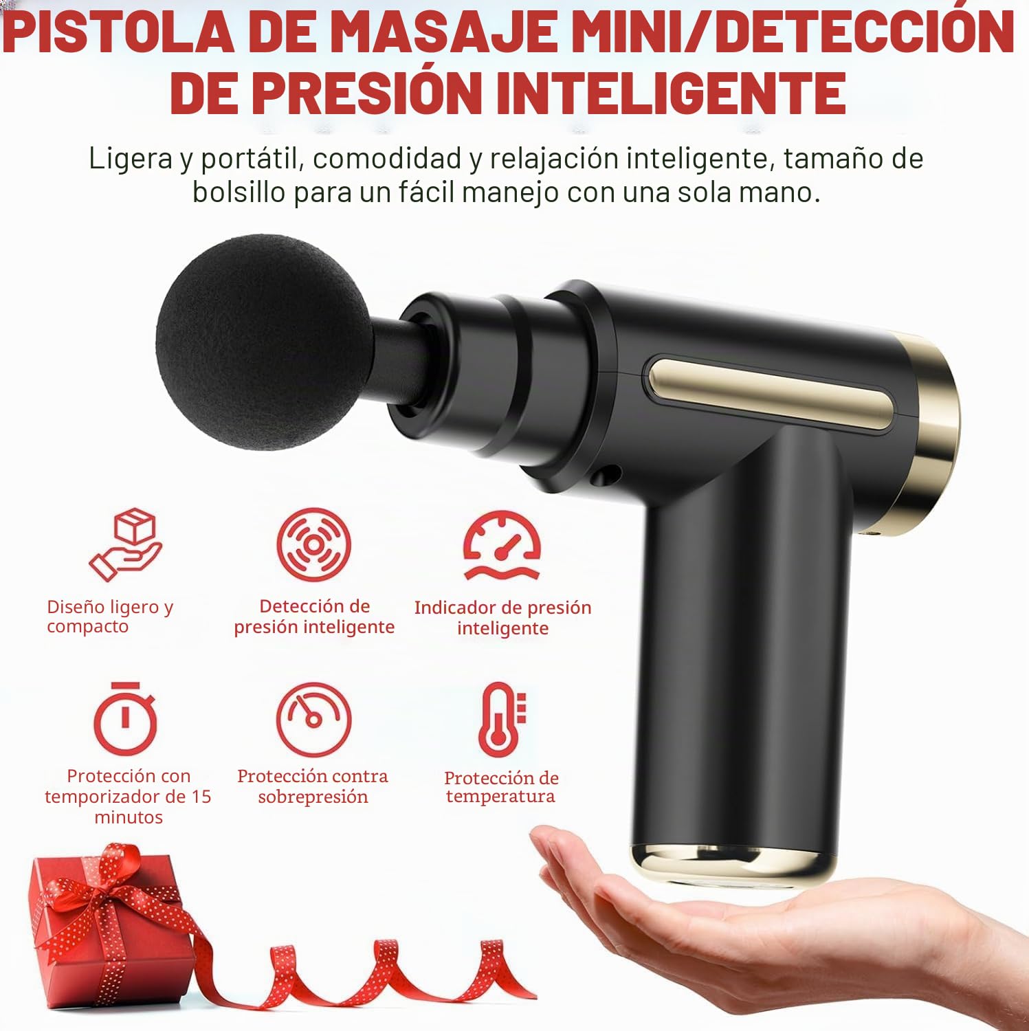 Cotsoco Pistola de masaje, Pistola de masaje muscular, Masajeador de percusión muscular con 4 cabezales de masaje, Pistola masajeadora para piernas, espalda, hombros y cuello, gran regalo.