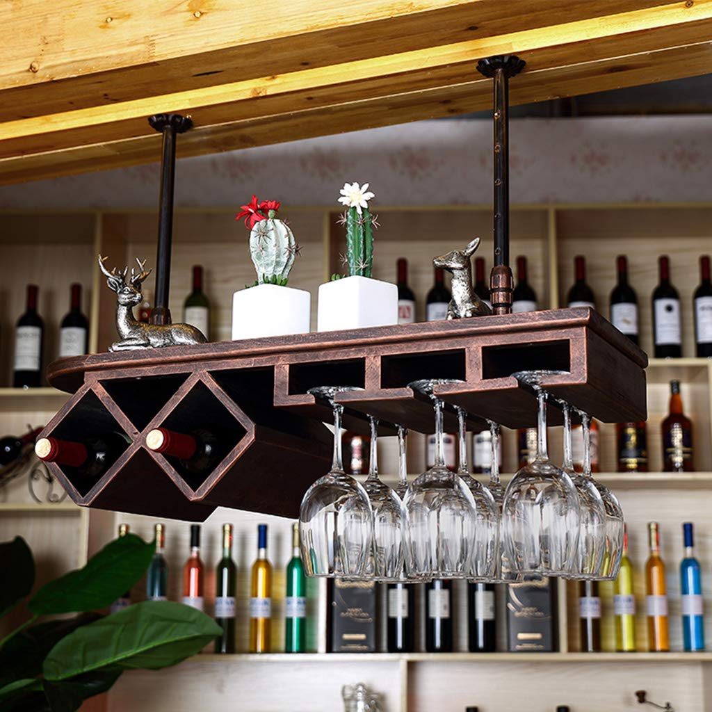 Buy Tianboy_plate Rustic Ceiling Wine Glass Rack, Industrial Upside
