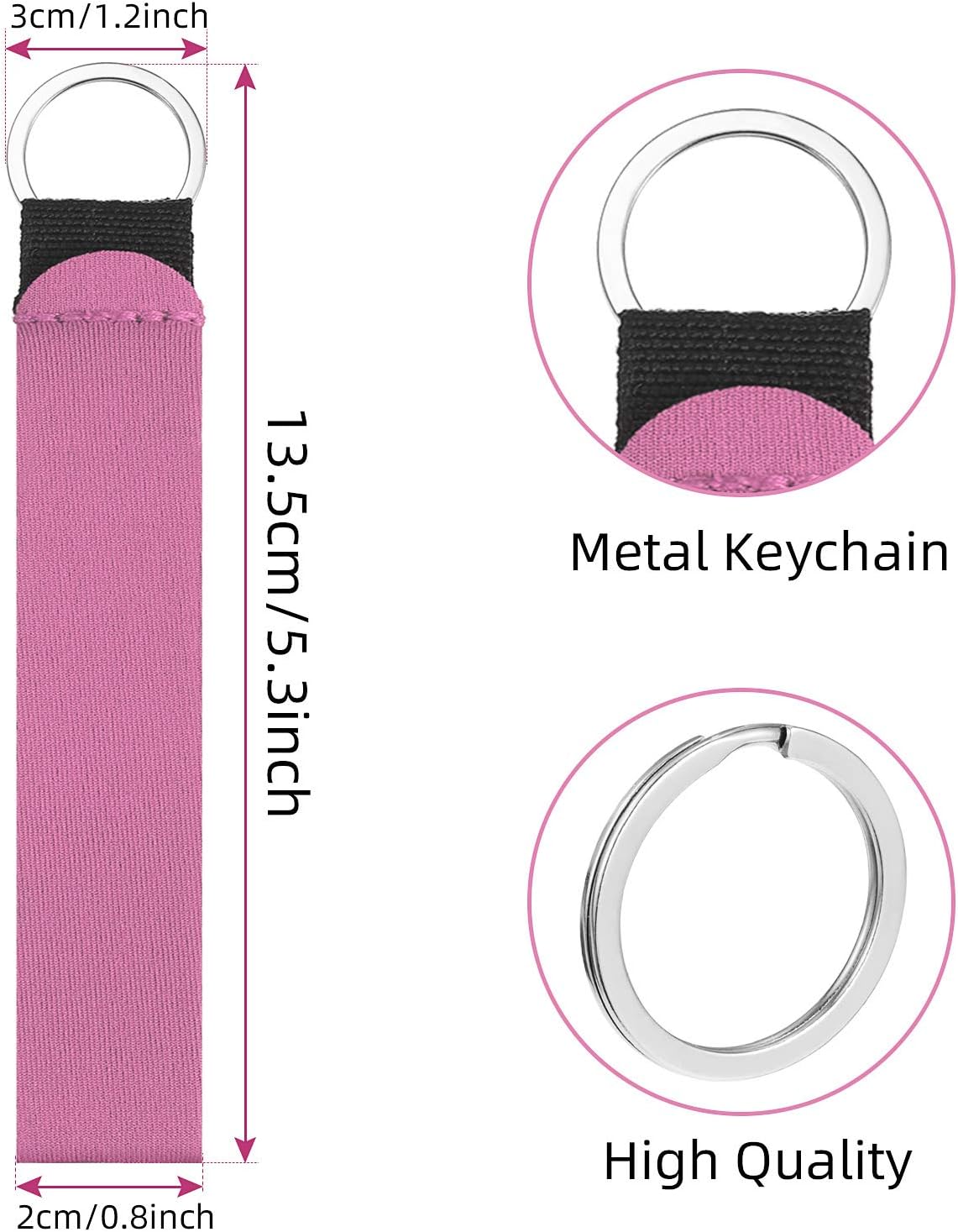 Yaomiao 20 Pieces Neoprene Wristlet Strap Keychain Lanyard Hand Keychain Wrist Phone Lanyards Bulk for Women - Image 2