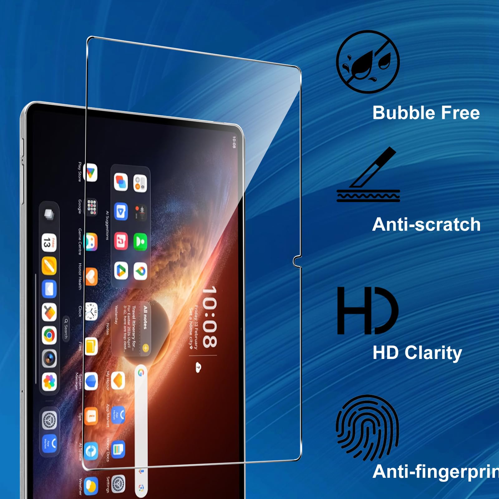 2 Stuks Gehard Glas Screenprotector Voor Honor MagicPad 4 (12,3 Inch) – 9H Hardheid, Ultrahelder En Vingerafdrukvrij