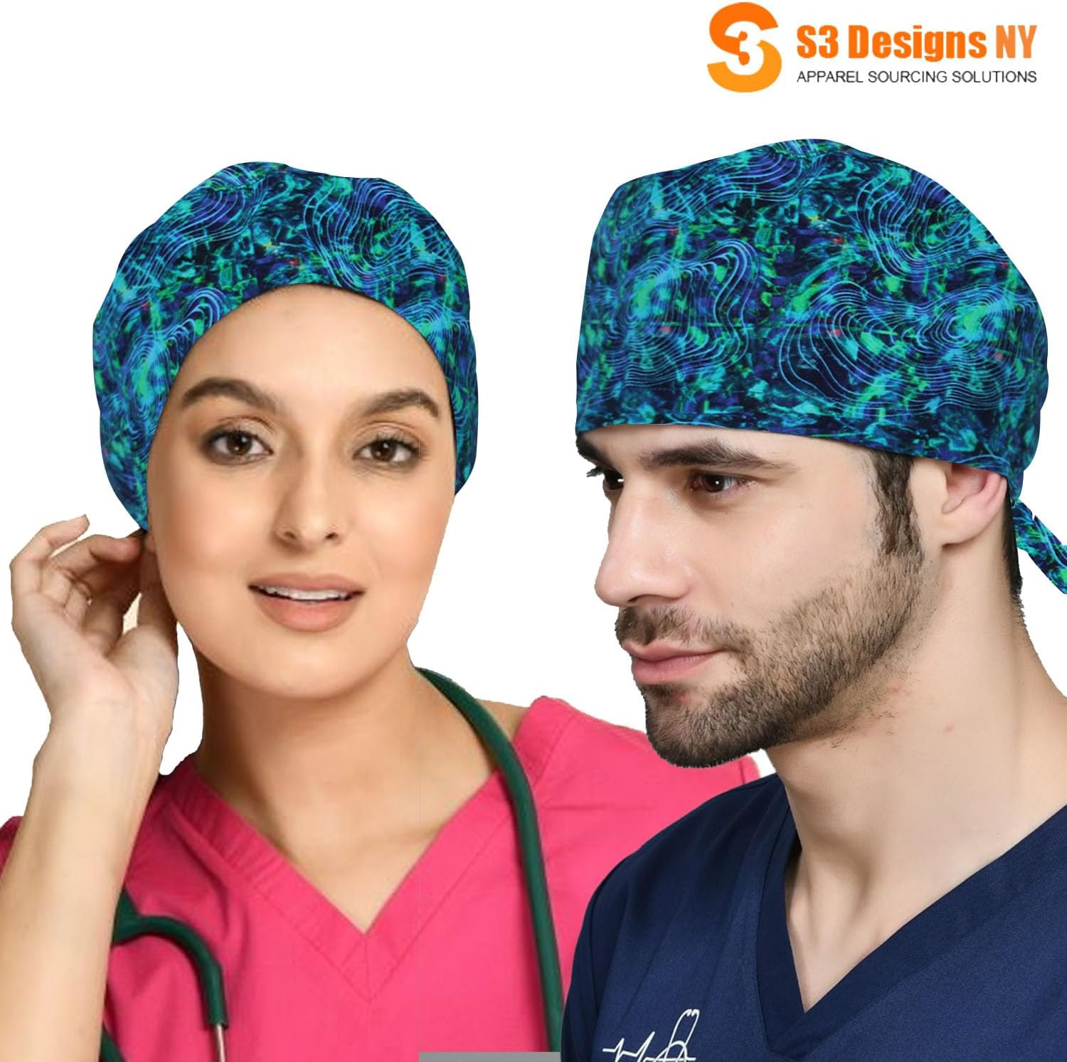 Surgical Scrub Caps Women Men Nurse Nursing Hat Surgery Medical Adjustable Elastic with Soft Sweat Patch Free Size