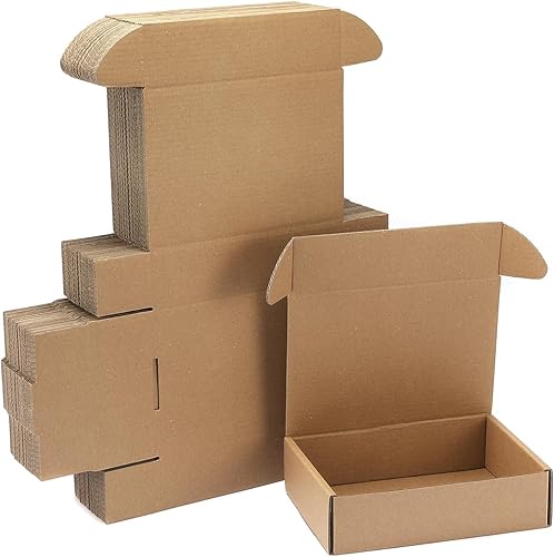 CATINIT Paquete de 25 cajas de envío de 7 x 5 x 2 pulgadas, cajas de correo pequeñas de cartón corrugado marrón para embalaje