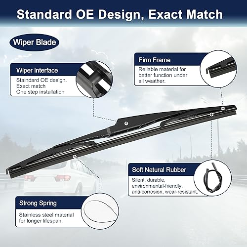 Miniatura 4 de X AUTOHAUX Juego de brazos de limpiaparabrisas trasero para Hyundai Santa Fe DM 2013-2017 para Hyundai Grand Santa Fe 2013-2017