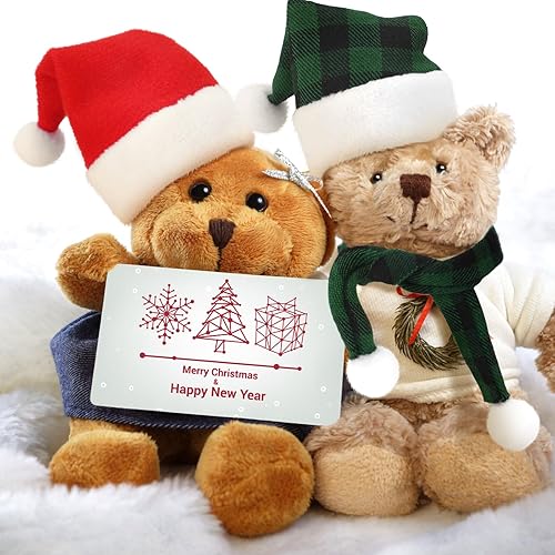 Vista 27 de Geyoga 8 piezas de mini sombreros y bufandas de Papá Noel, accesorios de Navidad, sombrero de gnomo pequeño para manualidades, bricolaje para Blanco