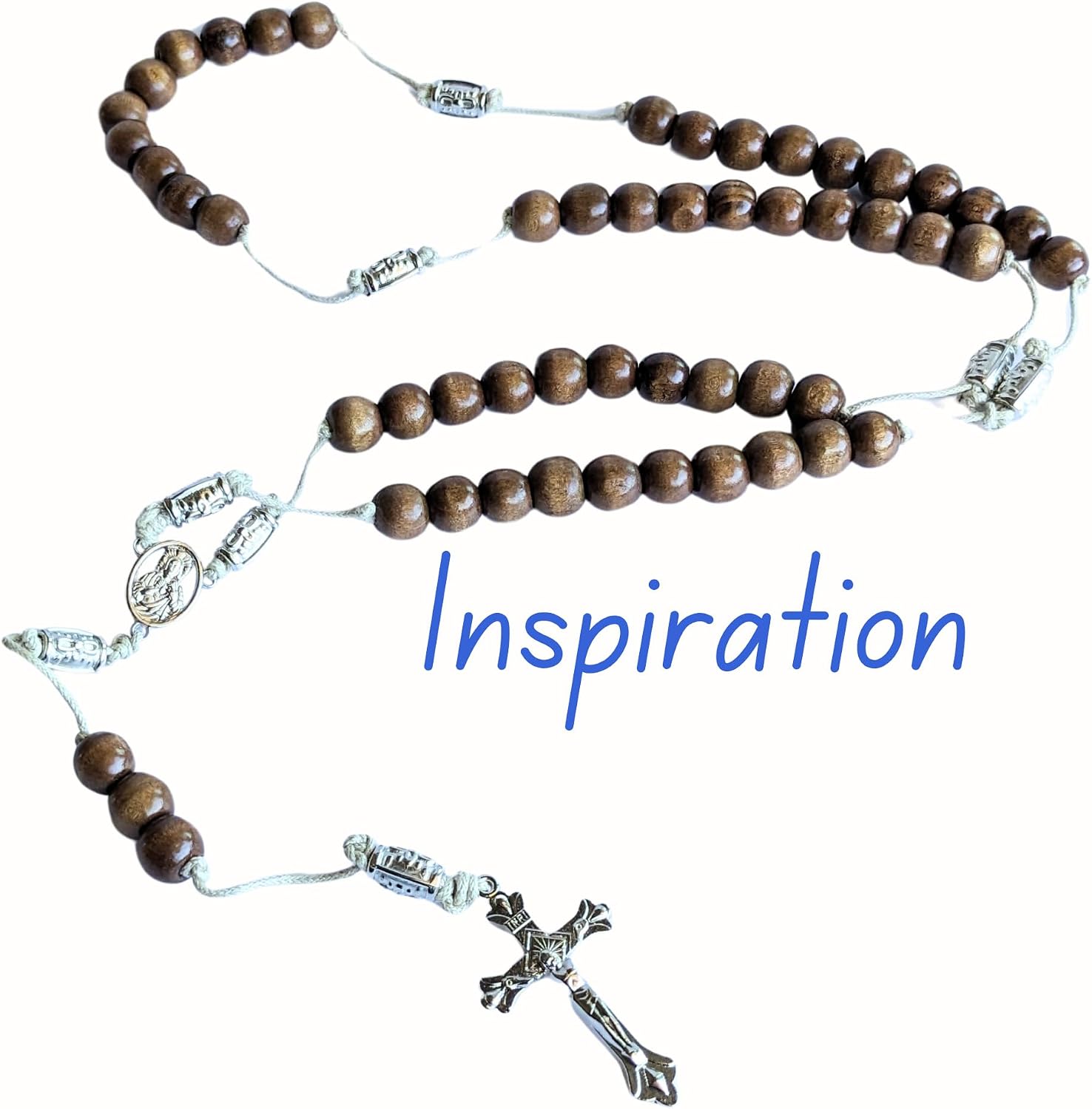 Rosary Prayer Necklace Making Supplies Kit, First Communion Gift, Wood
