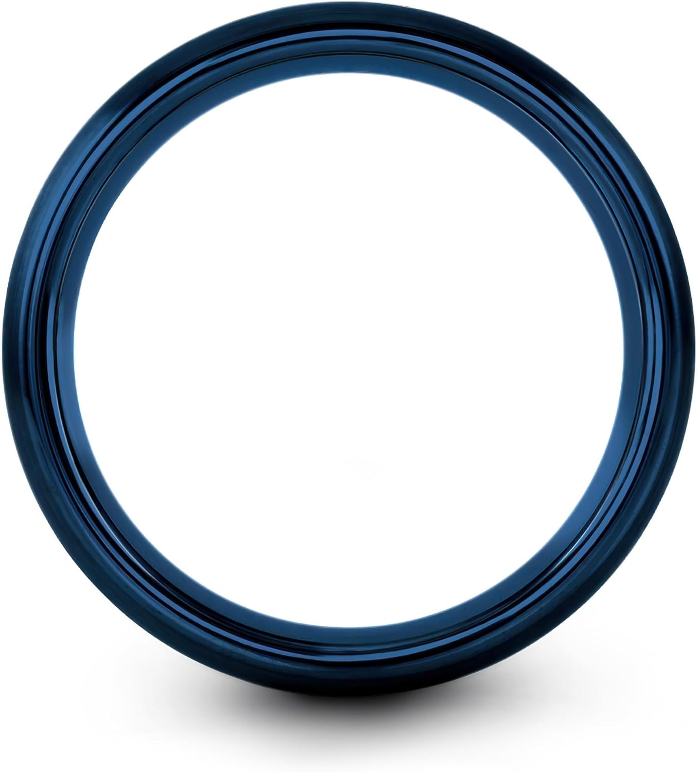 Fleur De Lis Crown Ring - Gift for Royalty Fan - Band - Anniversary Wedding - Men Women - Tungsten - Yellow Gold Black Silver Blue - Personalized Custom Engraving - 8mm - Brushed Polished - Flat Dome