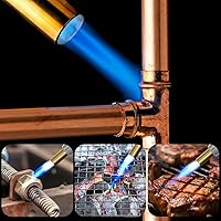 Vista 6 de BLUEFIRE Powerful Propane Torch Head, Trigger Start Mapp Gas Turbo Torch Map Gas Cooking Torch Kit with Adjust Flame, Grill Gun Torch for Cooking