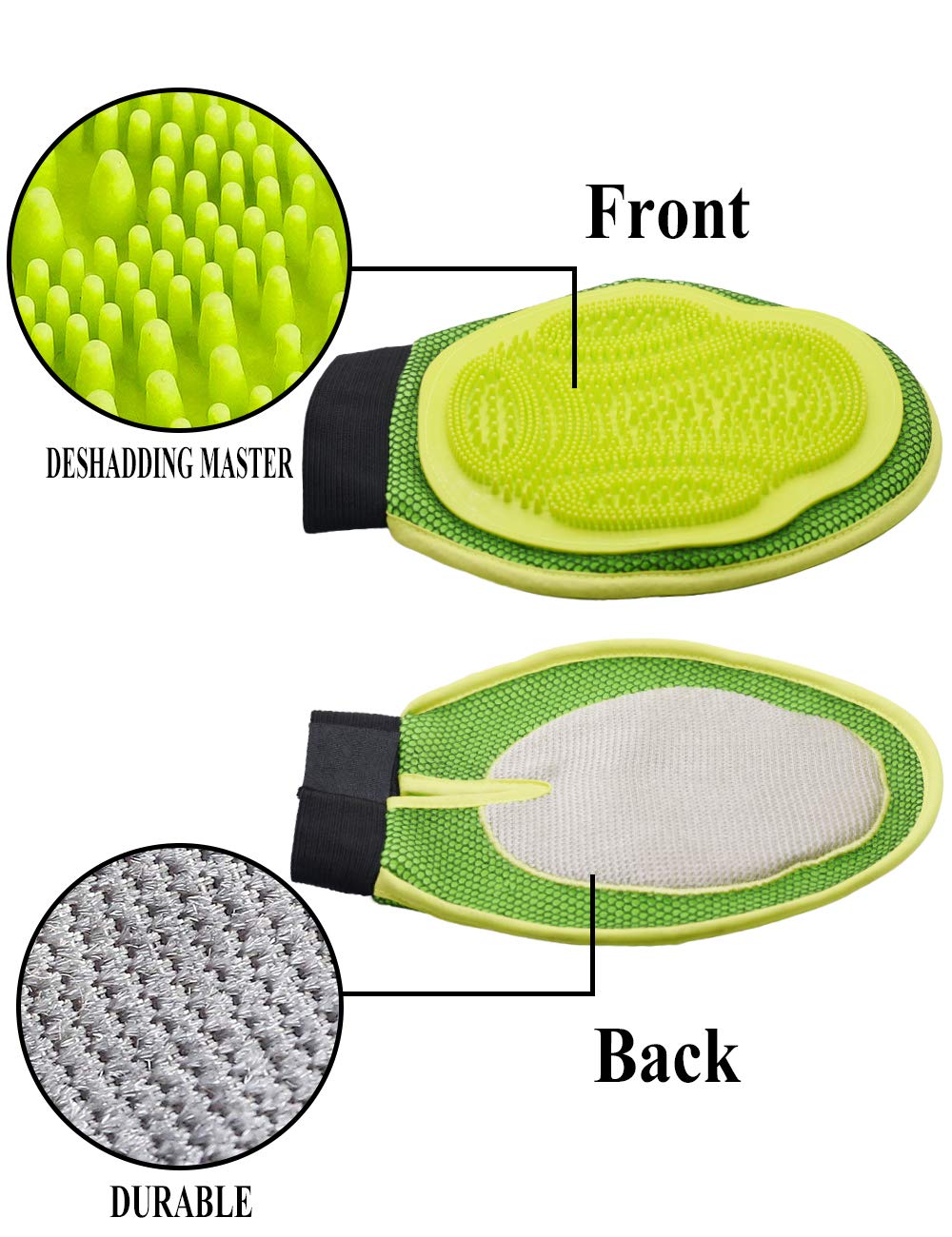 Gants De Toilettage Pour Animaux - Lot De 2, Brosses Intégrées, Enlèvement Poils Chats/chiens