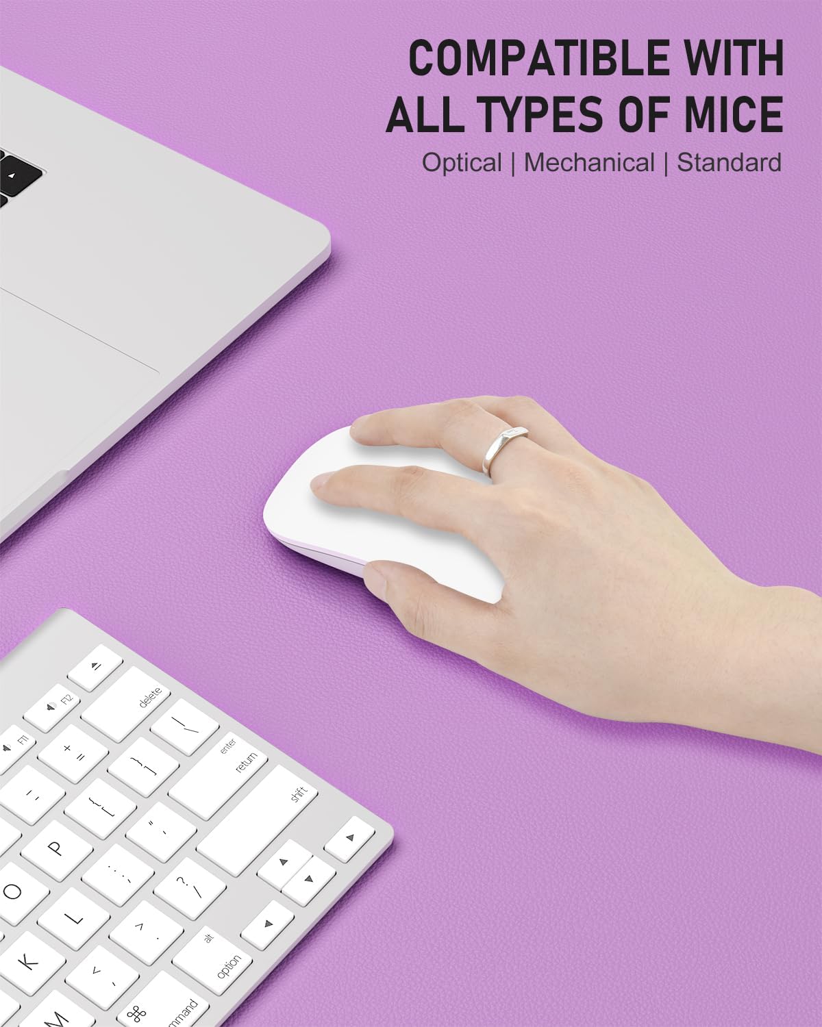 Desk Pad, 23.6" x 13.8" PU Leather Non-Slip Desk Mat Large Mouse Pad for Desktop, Waterproof Laptop Computer Writing Mat for Office, Home, Work, Gaming, Purple - Image 4