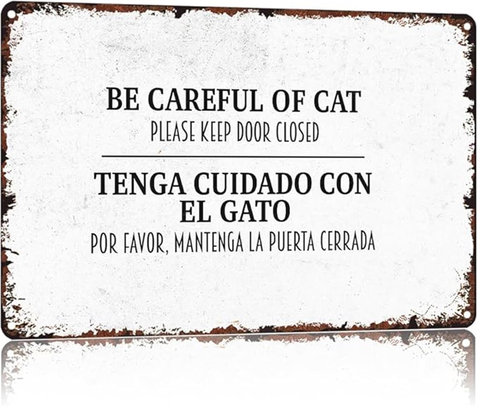 NWPNLXEA Cat Themed Vintage Tin Sign with Humorous Message for Wall-Art in Bedroom Patio 8 X 12 in