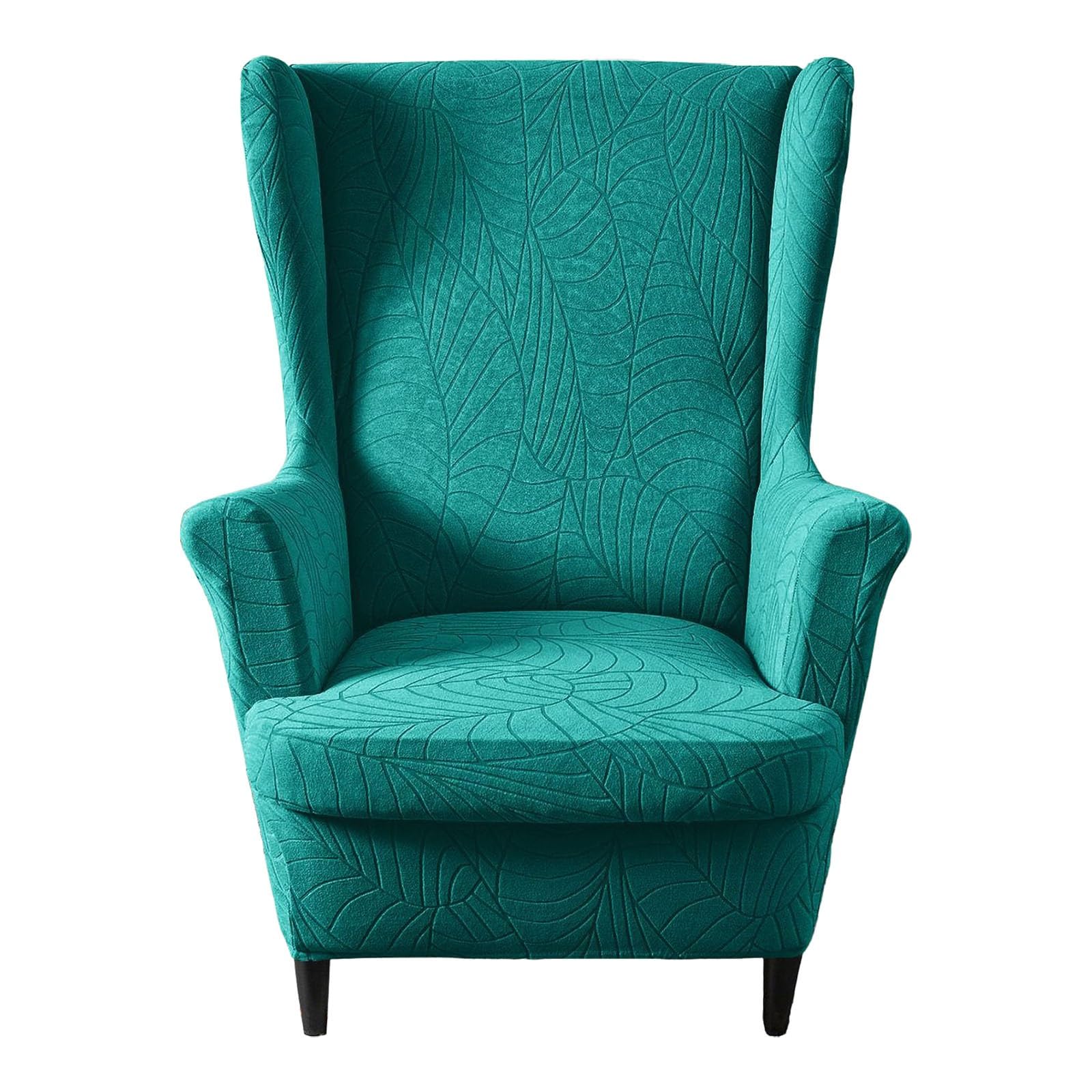 Kitegrese 2-Piece Stretch Wingback Chair Cover, Armchair Sofa Slipcover Furniture Protector Cover for Wingback Chairs(Sky Blue)
