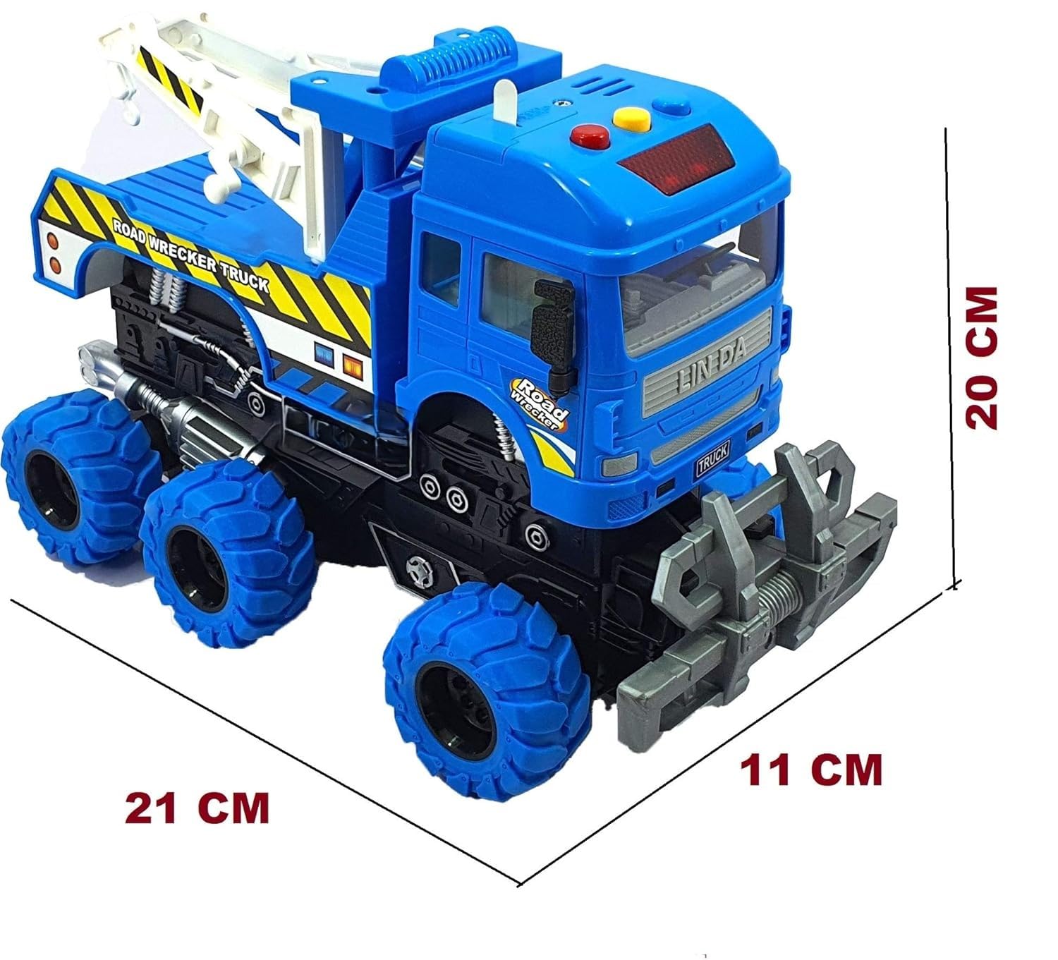 KRIREEN Heavy Deformation Truck Construction Friction Power Push and Go with 6 Wheel Toy for Kids with Sound and Lights, Best Gift for Birthday (Multicolour), (Pack of 1) (Tow Truck) 3