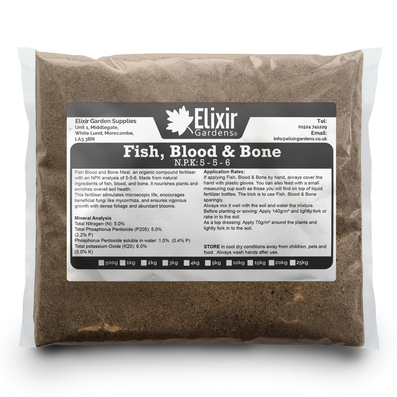Fish, Blood and Bone Organic-Based Fertiliser | 10kg Bag | Treats over 140sqm
