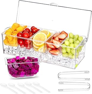 Ice Chilled Condiment Caddy with 5 Containers
