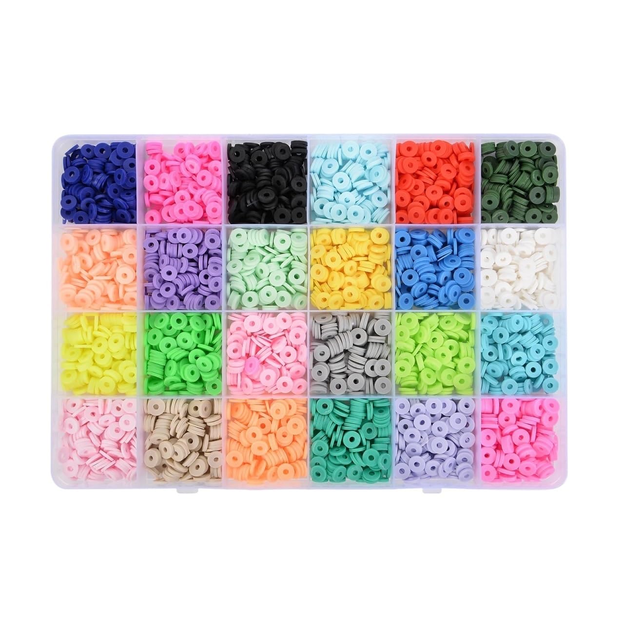Abalorios Para Hacer Pulseras 3600 UDS-3900 uds/caja 6mm cuentas de pulsera arcilla for Kit fabricación joyas, redondas planas accesorios hechos a mano DIY(Clay beads 3600Pcs)