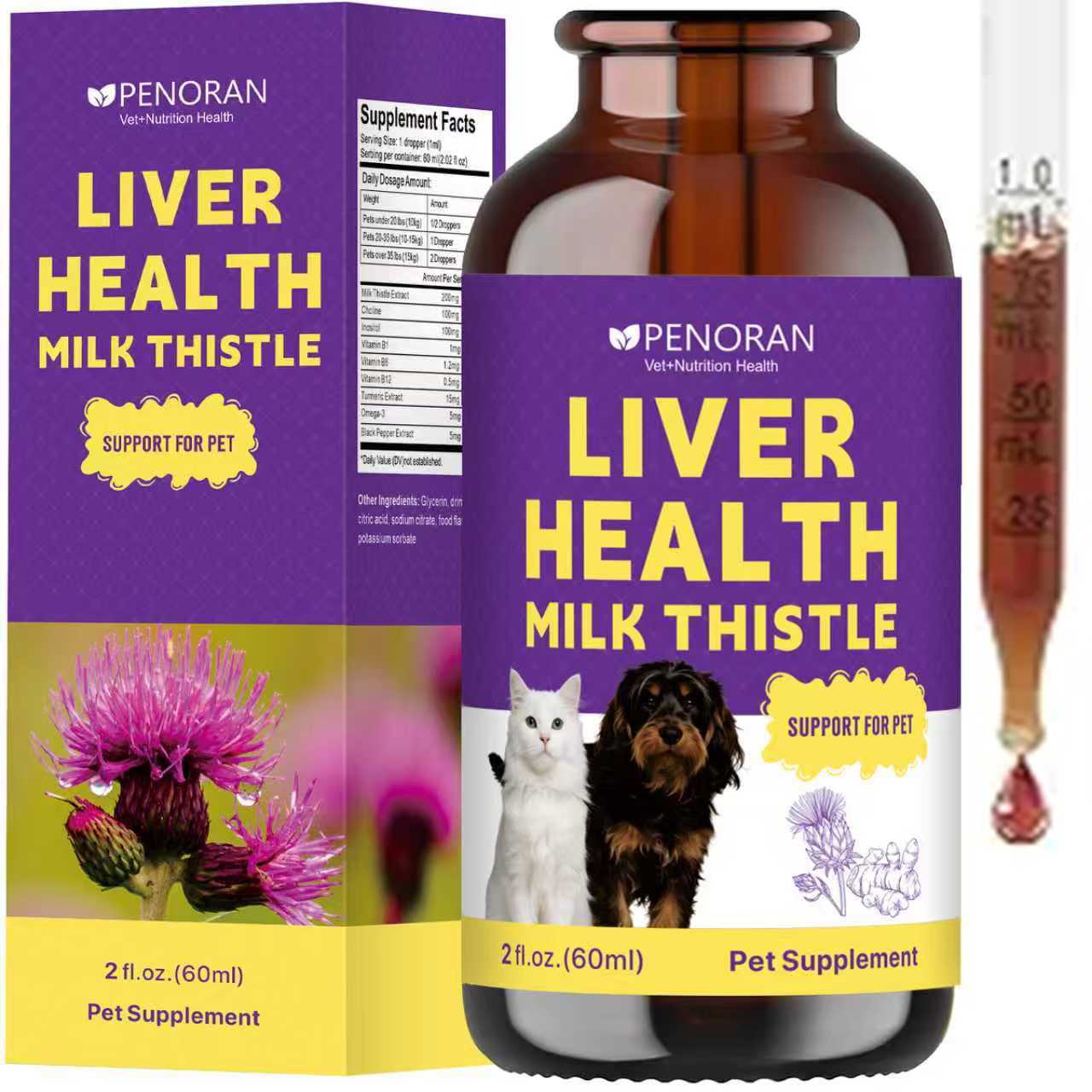 Milk Thistle Liver Support Liquid for Dogs and Cats