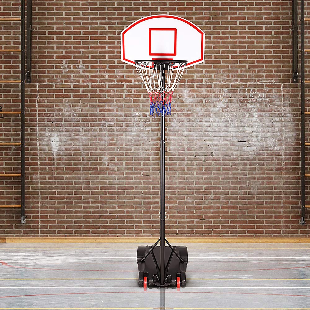 Canasta de Baloncesto Móvil Soporte Ruedas Altura Ajustable 179-210cm Aro de Básquet Deporte Aire Libre