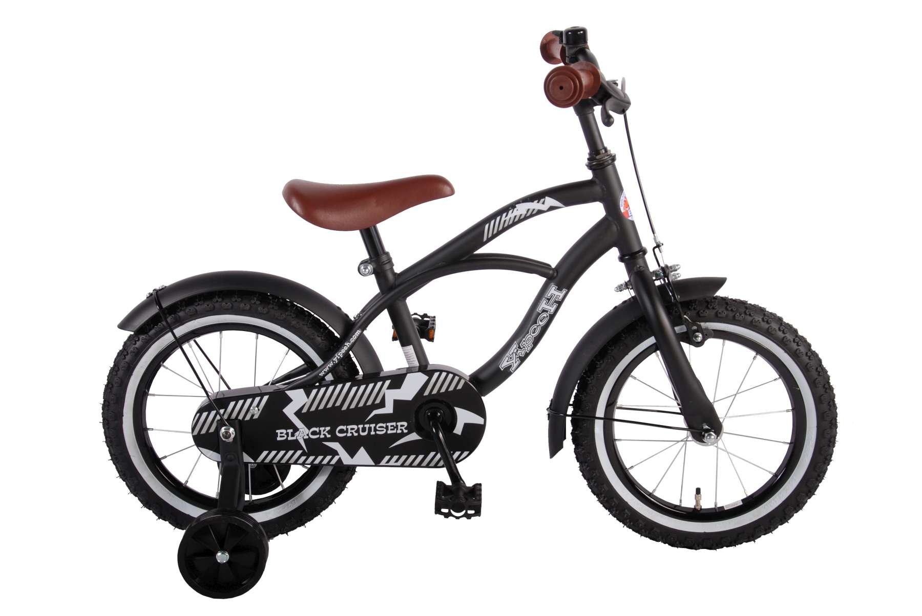 14 Zoll Fahrrad Qualitäts Kinderfahrrad mit Stützräder Bike schwarz matt 41401