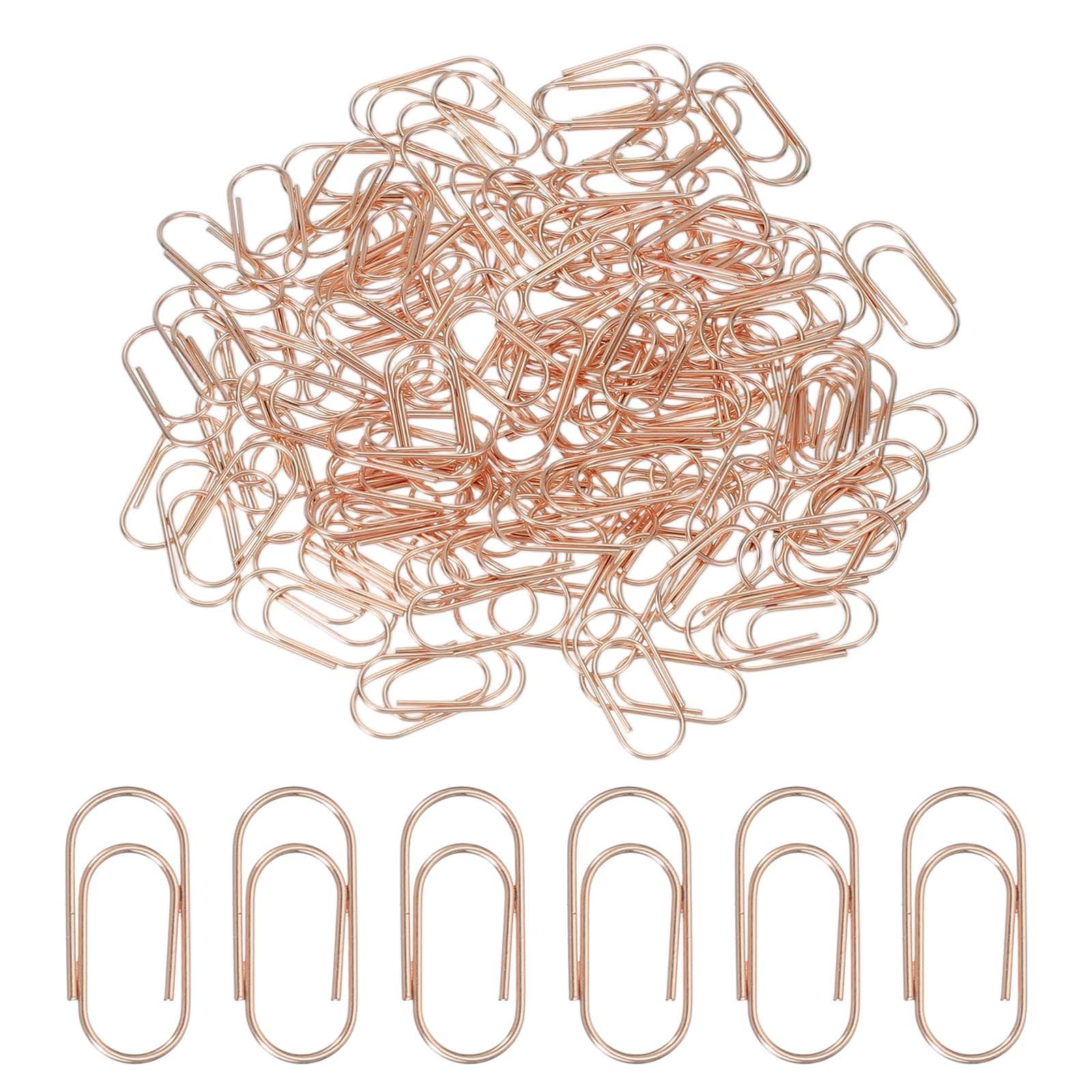 PATIKIL 100pcs Paper Clip, Mini Shape Paper Clip Small Cute Rust-Proof Metal Strong Durable Bulk for Office Home Rust-Proof Metal Strong Durable Bulk for Office Home, 15mm, Rose Gold