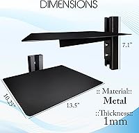 Vista 2 de FEBTECH - Estante flotante de centro de entretenimiento - Estante para proyector - Soporte flotante de metal resistente para reproductores de DVD