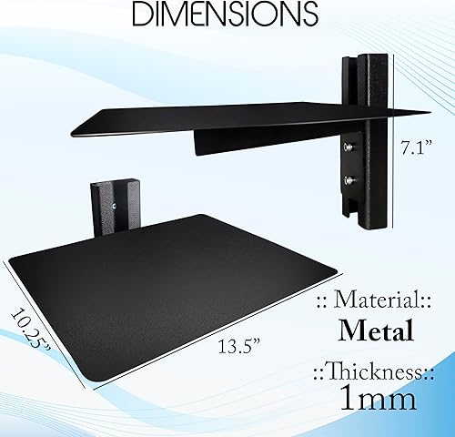 Miniatura 2 de FEBTECH - Estante flotante de centro de entretenimiento - Estante para proyector - Soporte flotante de metal resistente para reproductores de DVD,