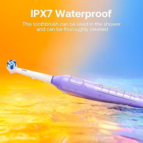 Miniatura 85 de Bitvae R2 - Cepillo de dientes eléctrico giratorio para adultos con 8 cabezales de cepillo, 5 modos de cepillo de dientes recargable con sensor