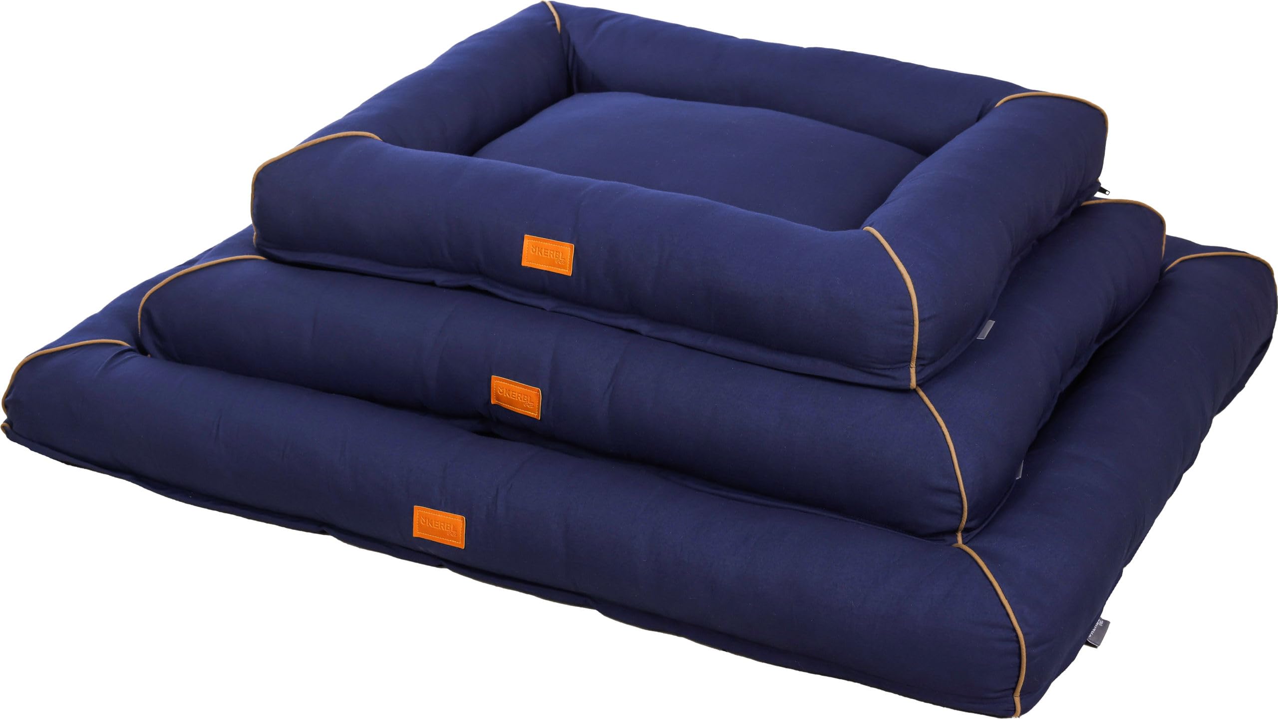 Kerbl Pet Lit Douillet Jerome Bleu foncé/Cognac, 90 x 70 x 10 cm