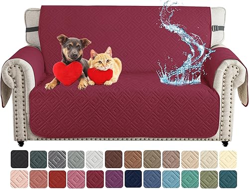 Miniatura 38 de XINEAGE Funda de sofá 100% impermeable para mascotas, funda de sofá antideslizante lavable, fundas de sofá para 3 cojines, protector de muebles con