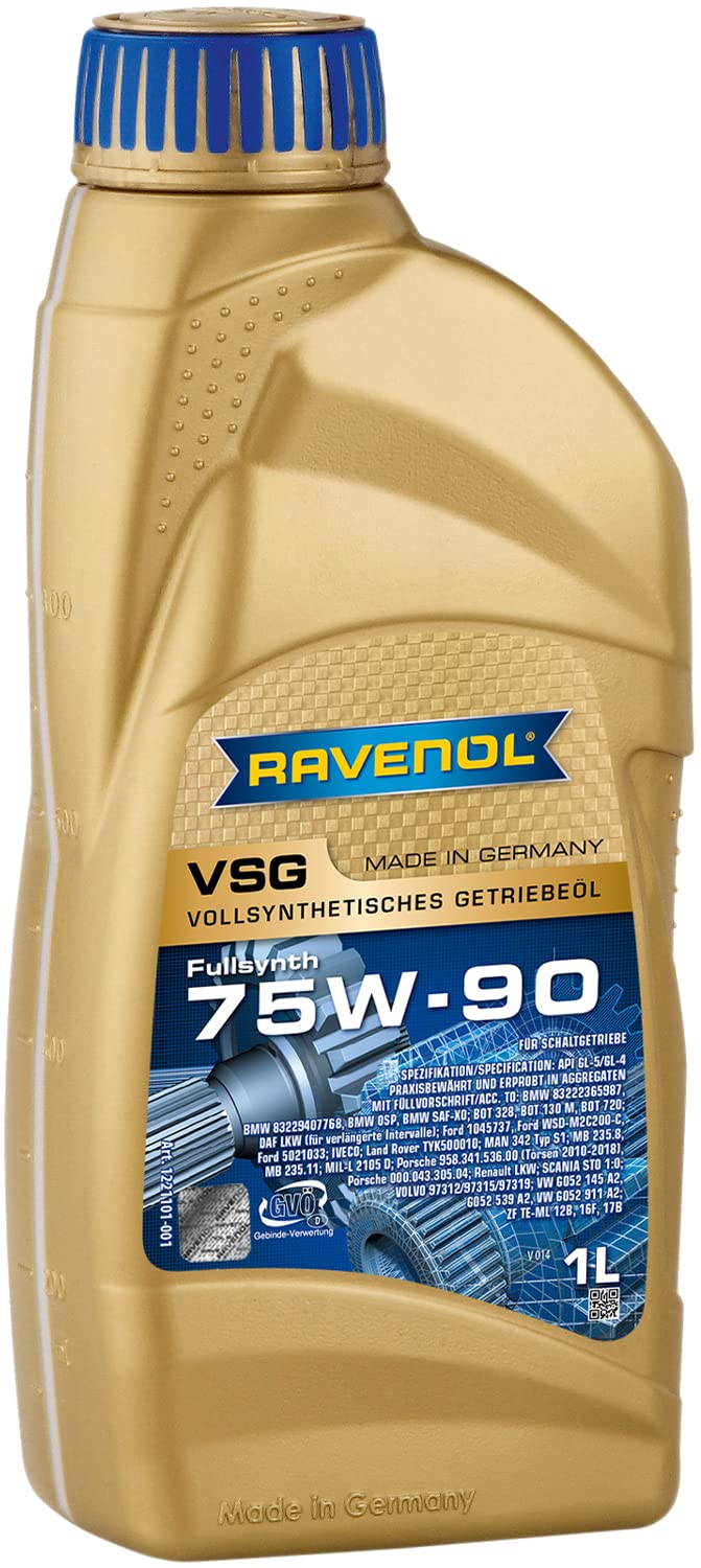 RAVENOL J1C1109 SAE 75W-90 Gear Oil - VSG Full Synthetic API GL-4 / GL-5 Spec (1 Liter)