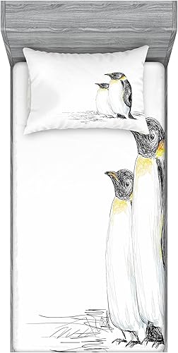 Miniatura 20 de Ambesonne Juego de sábanas bajeras y fundas de almohada, diseño retro de los videojuegos con botones de joystick vintage de los años 80 y 90, diseño