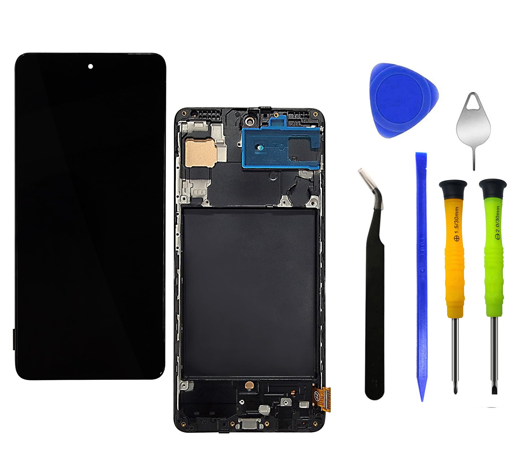 Eaglestar Full Assembly LCD Screen Replacement Parts with Screen Protector for Samsung Galaxy A71 A715 A715F SM-A715F/DS+Tools